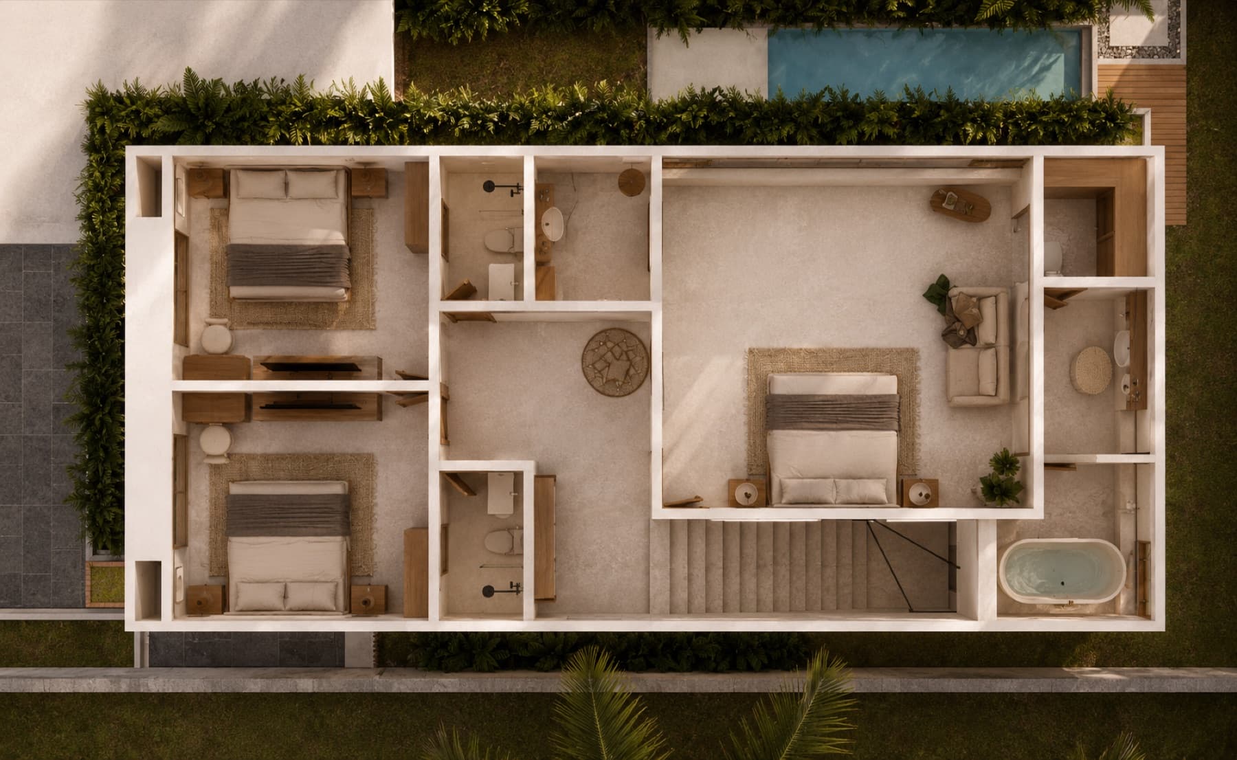 Upper floor · master suite & bedrooms