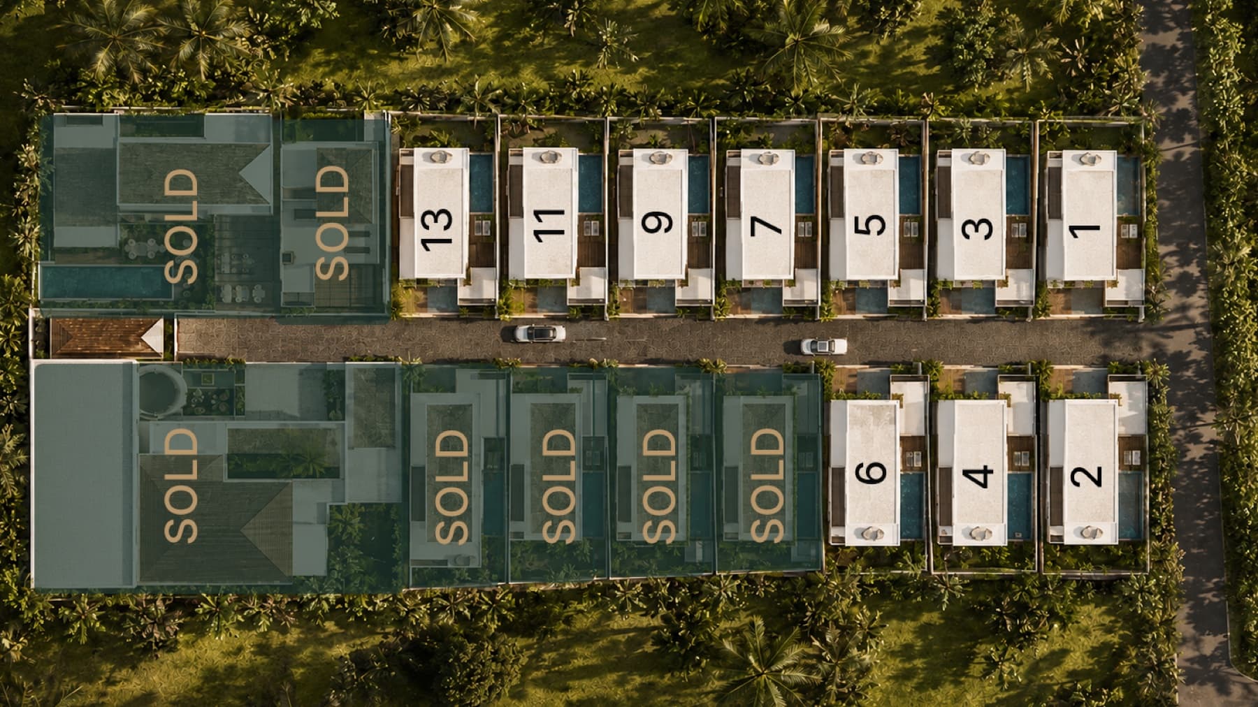 Site plan · sold & available